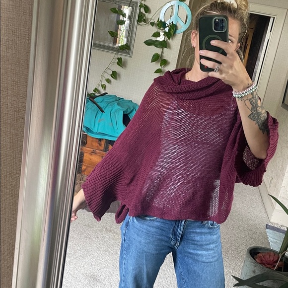 Wooden Ships Burgundy Cowl Neck Sweater - Picture 3 of 15